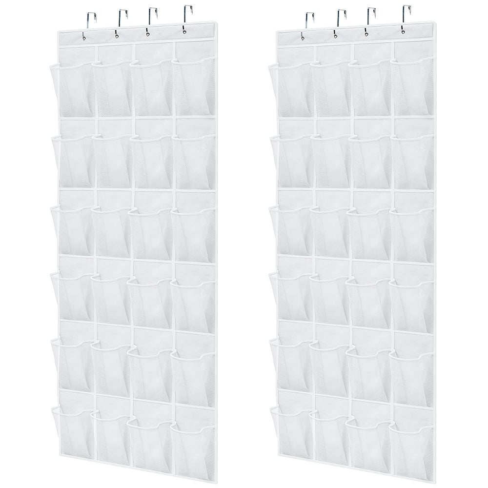 Over the Door Shoe Organizer Gorilla Grip White 2 Pack 24 Pockets