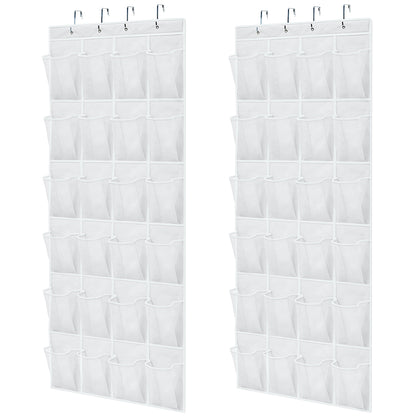 Over the Door Shoe Organizer Gorilla Grip White 2 Pack 24 Pockets