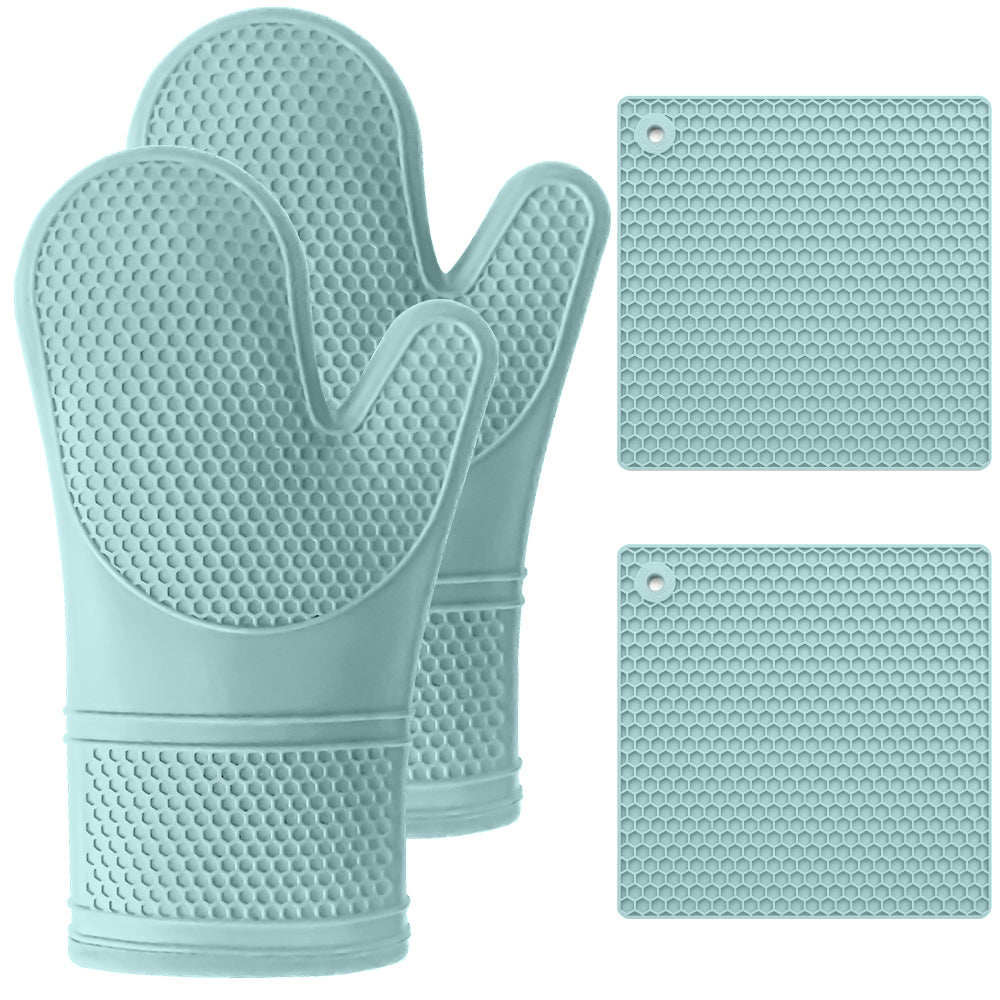 Silicone Oven Mitt Trivet Gorilla Grip Mint