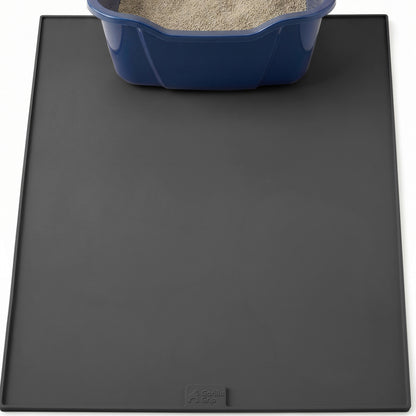 Silicone Cat Litter Box Mat Gorilla Grip Black 30" x 24"