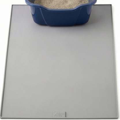 Silicone Cat Litter Box Mat Gorilla Grip Gray 30" x 24"