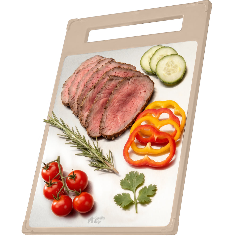 Stainless Steel Cutting Board Gorilla Grip Beige 16"L x 11"W