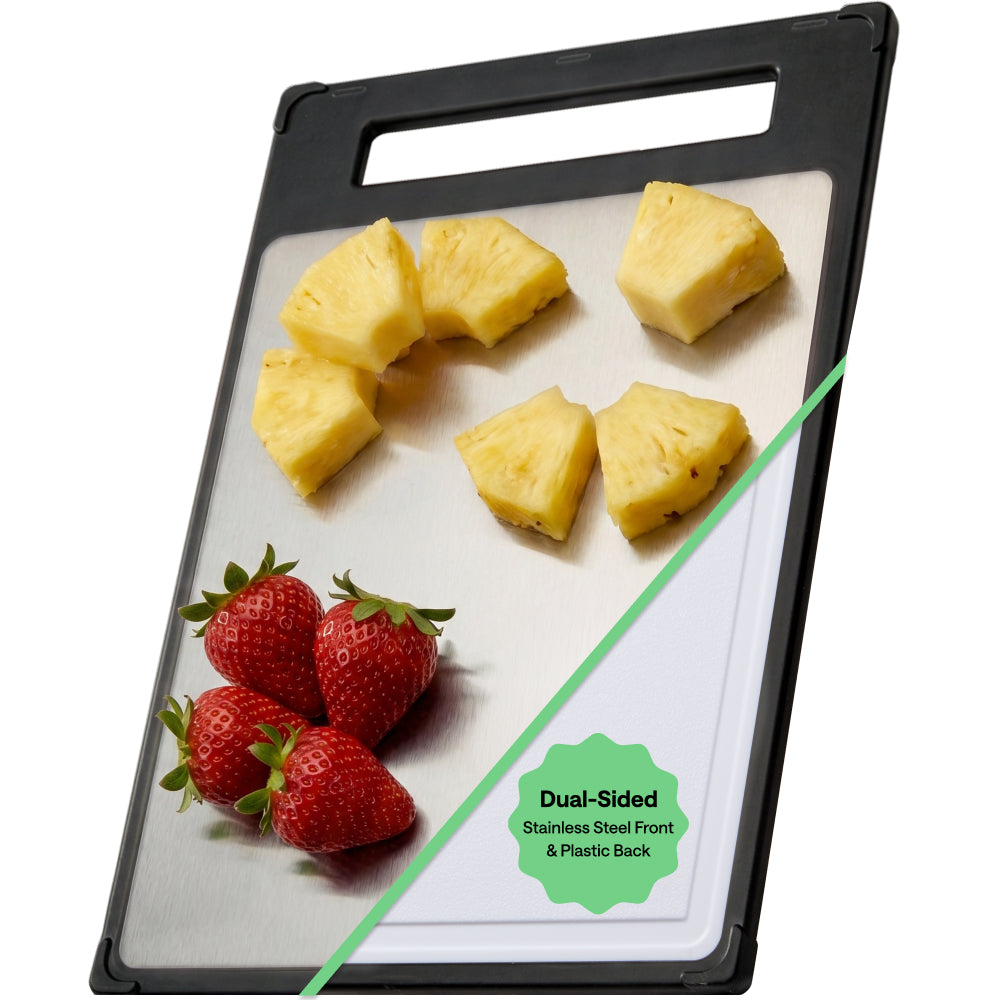 Stainless Steel Cutting Board Gorilla Grip Black Small (Stainless Steel + PP)