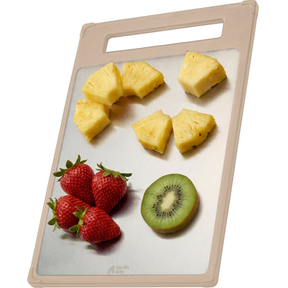 Stainless Steel Cutting Board Gorilla Grip Beige 12"L x 8"W