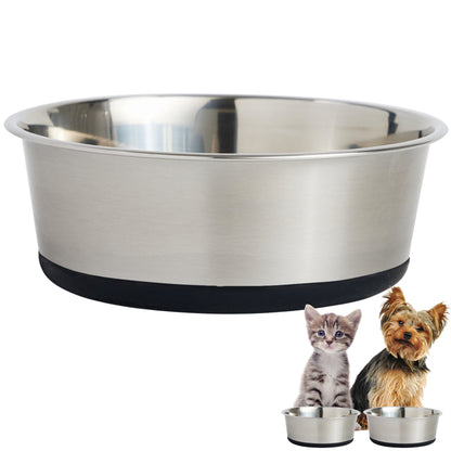 Stainless Steel Dog Bowl (Single) Gorilla Grip Black 2 Cup