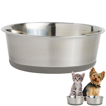 Stainless Steel Dog Bowl (Single) Gorilla Grip Gray 2 Cup