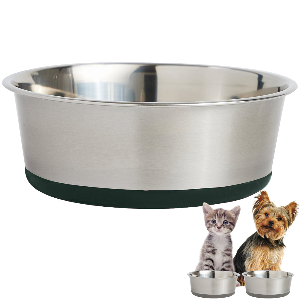 Stainless Steel Dog Bowl (Single) Gorilla Grip Hunter Green 2 Cup