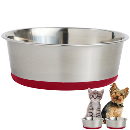 Stainless Steel Dog Bowl (Single) Gorilla Grip Red 2 Cup