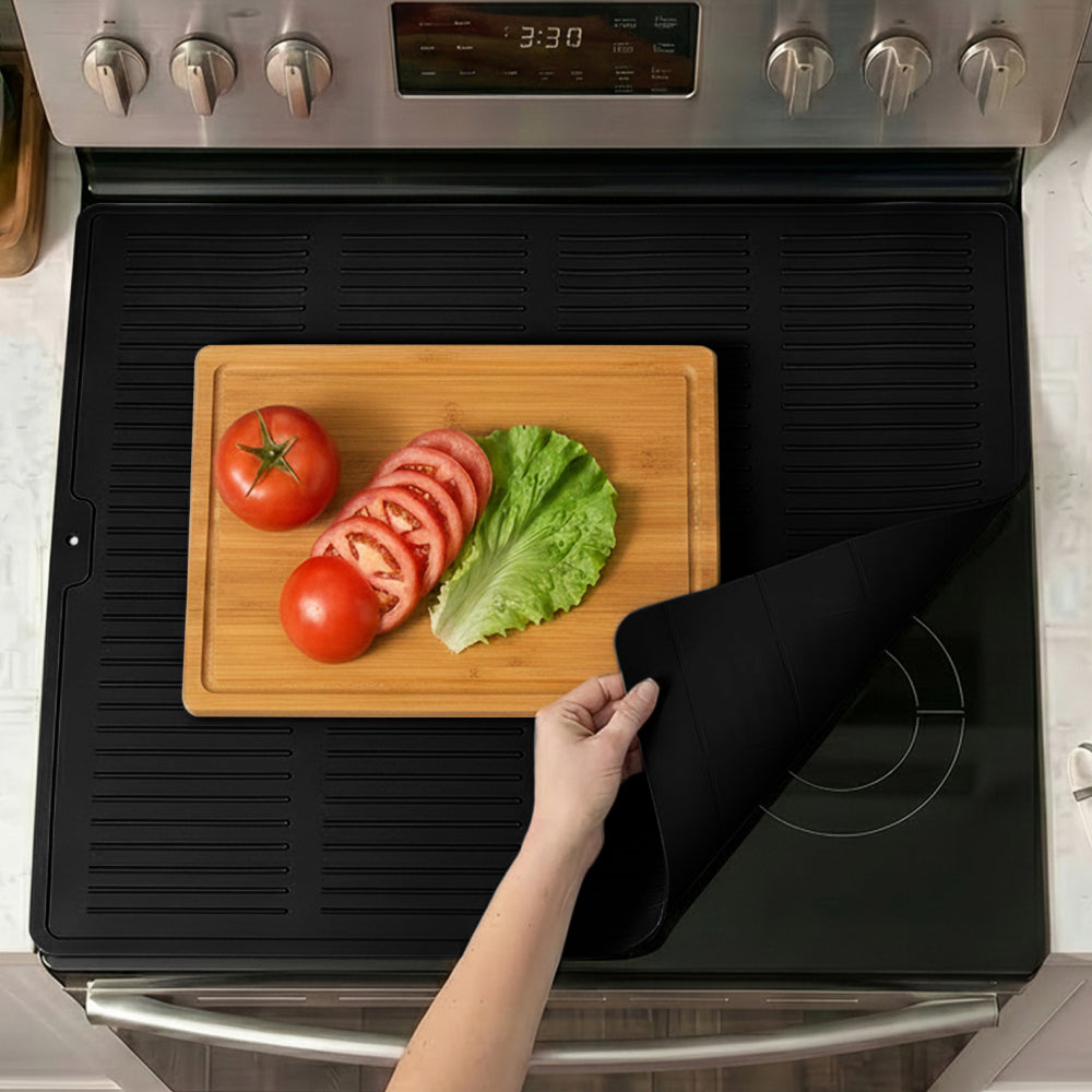 Silicone Kitchen Stove Cover Gorilla Grip Black 28" x 20"