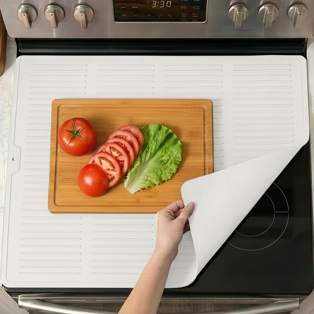 Silicone Kitchen Stove Cover Gorilla Grip White 28" x 20"