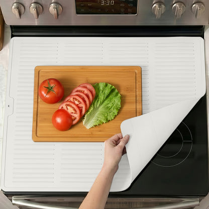 Silicone Kitchen Stove Cover Gorilla Grip White 28" x 20"