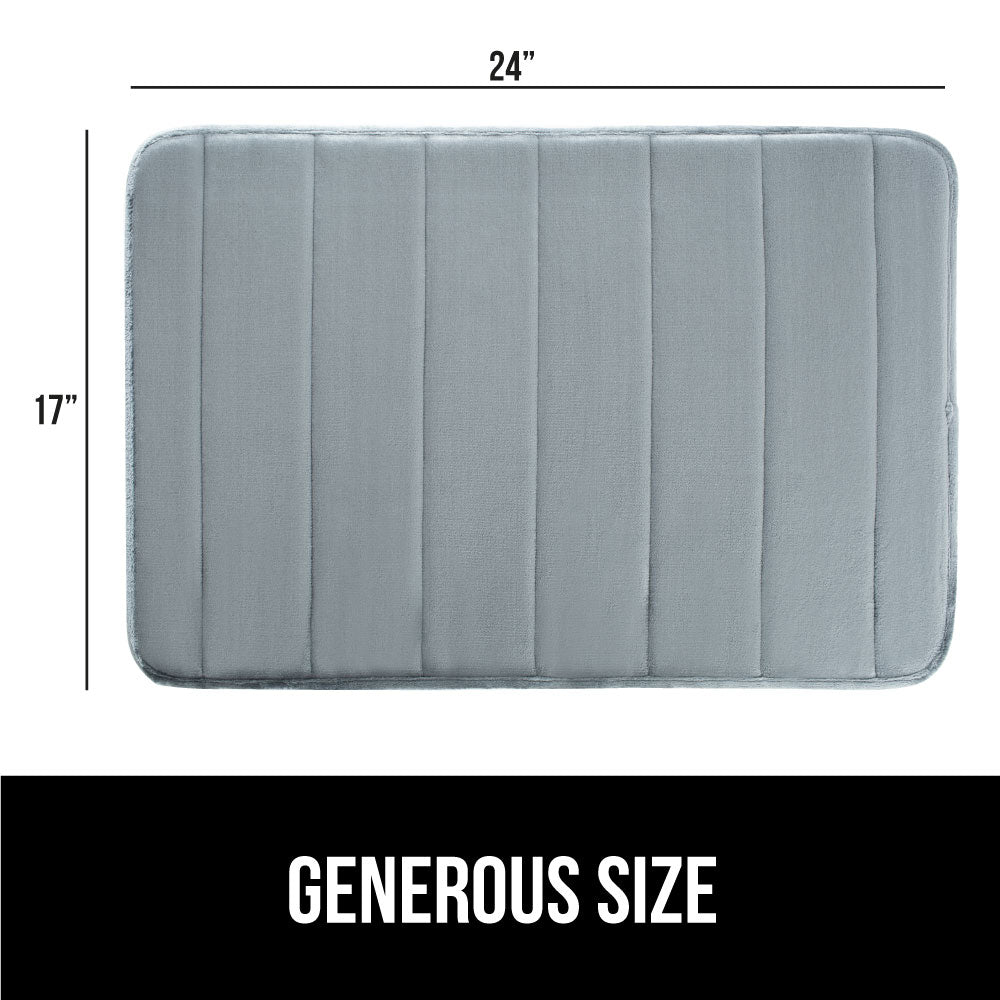 Striped Bath Rug Memory Gorilla Grip