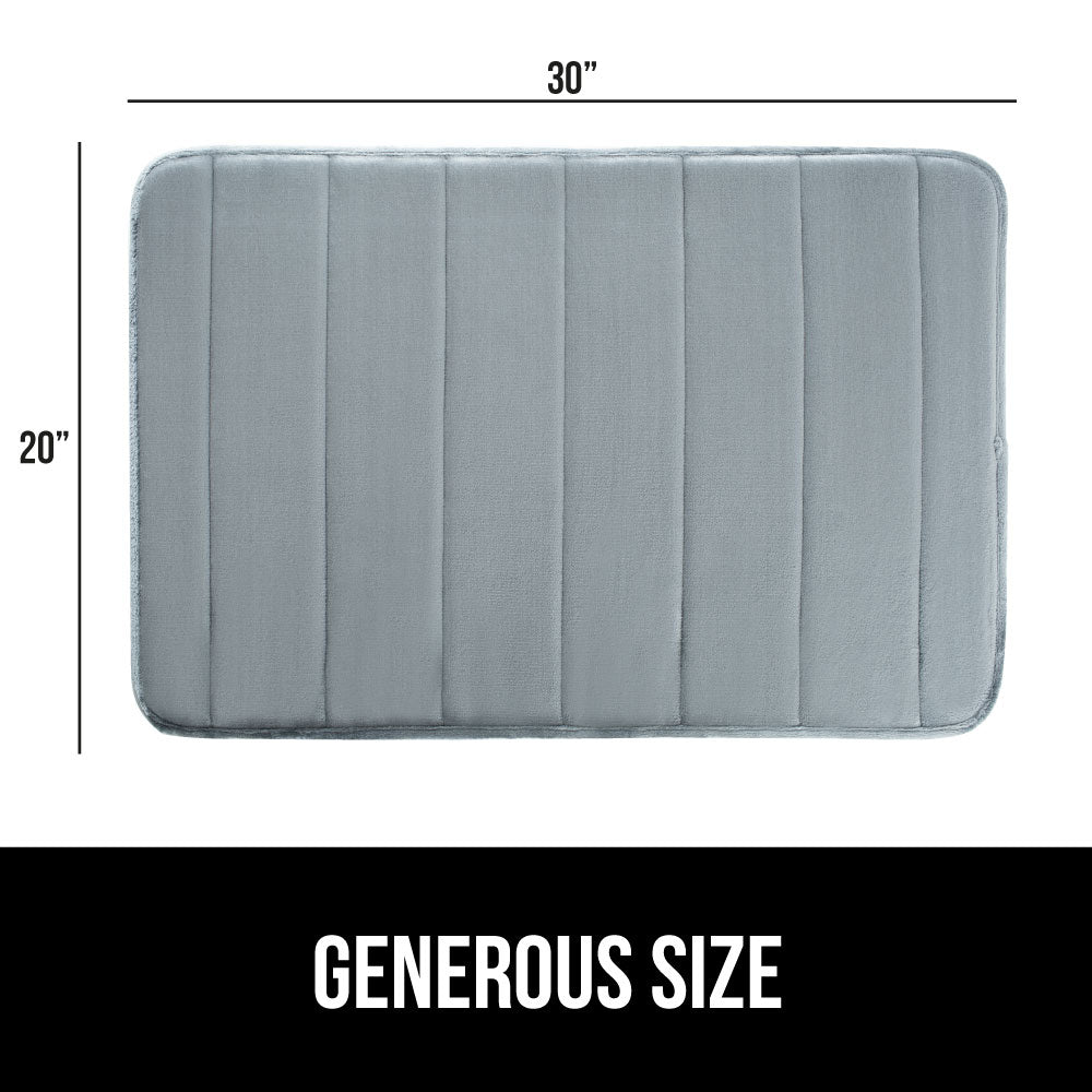 Striped Bath Rug Memory Gorilla Grip