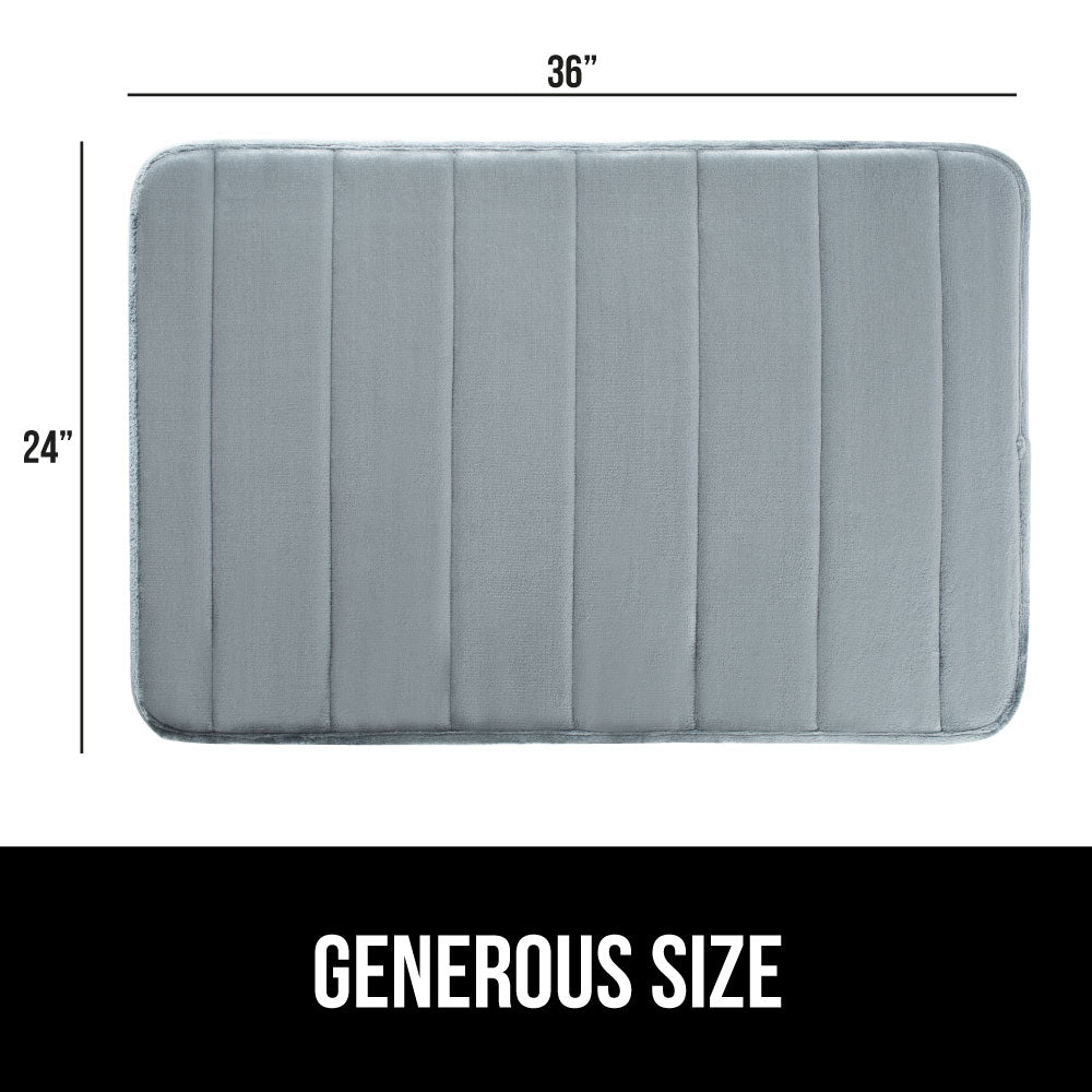 Striped Bath Rug Memory Gorilla Grip