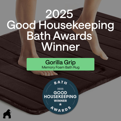Striped Bath Rug Memory Gorilla Grip