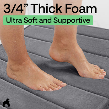 Striped Bath Rug Memory Gorilla Grip