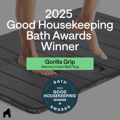 Striped Bath Rug Memory Gorilla Grip