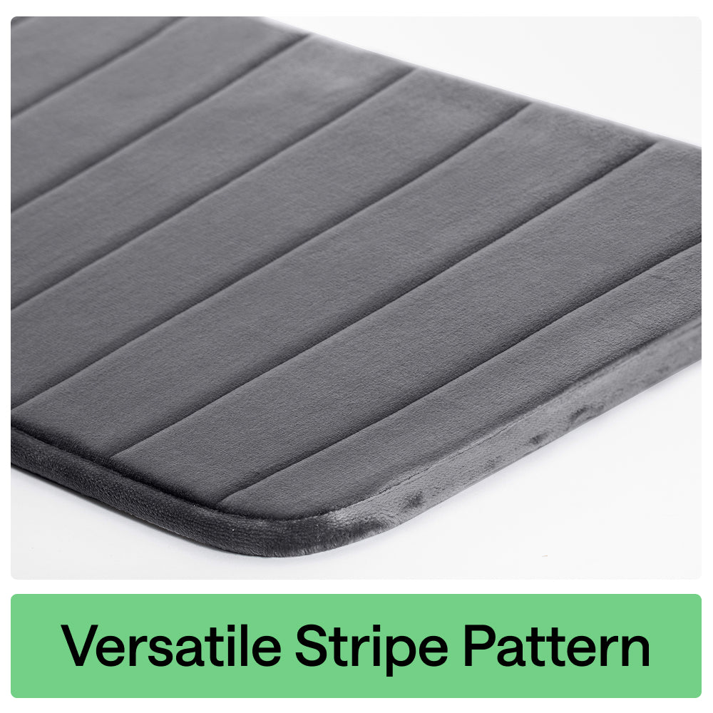 Striped Bath Rug Memory Gorilla Grip