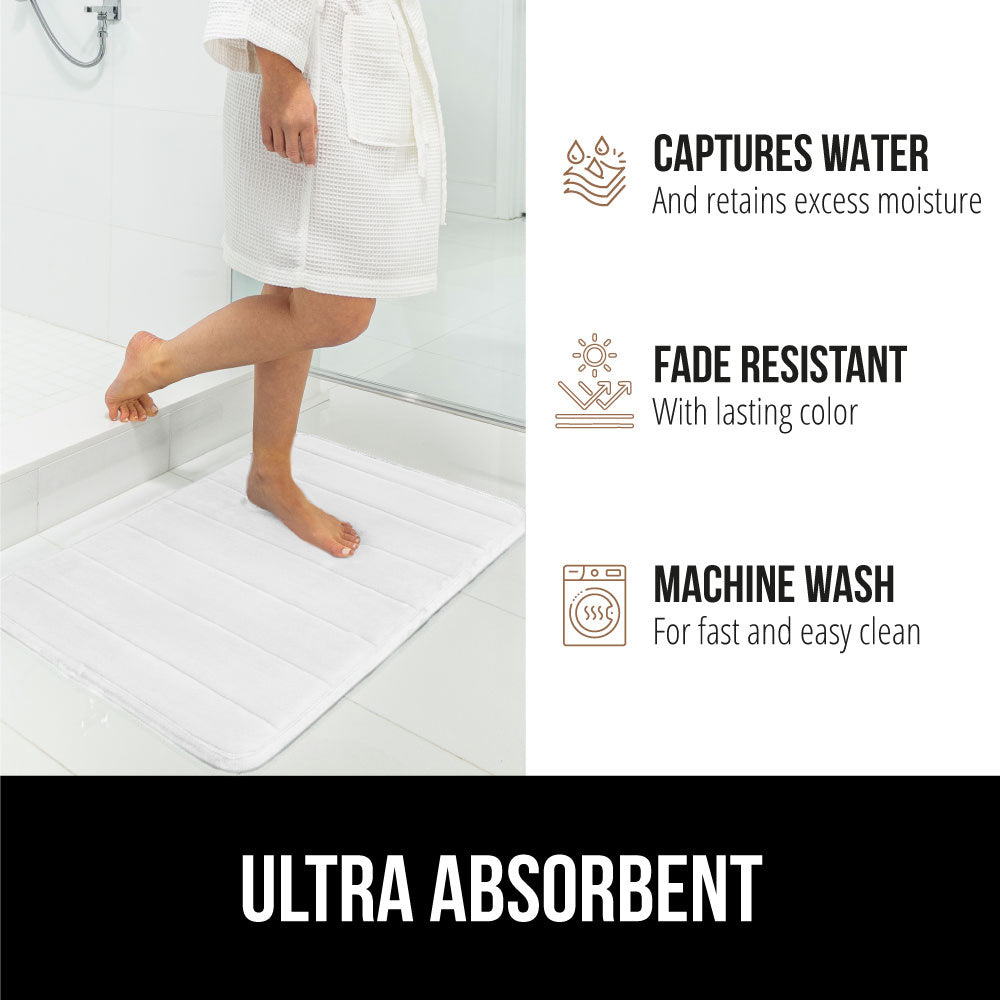 Striped Bath Rug Memory Gorilla Grip