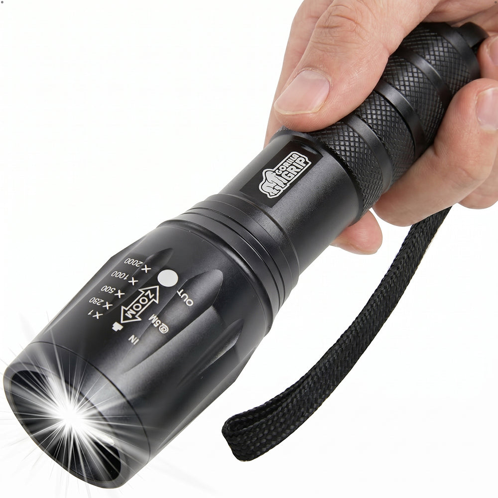 army gear 1000 lumen viper rechargeable tactical flashlight 2 pack Victoper LED Blue, Bright Torch High Lumens 5 Modes, Waterproof Zoomable Flash Light for Outdoor, Birthday Gifts for Men, Dorm Room Hiking Camping Essentials for Guys Introducing the Gorilla Grip Flashlight Victoper VT-FLV1000 2 Pack Tactical