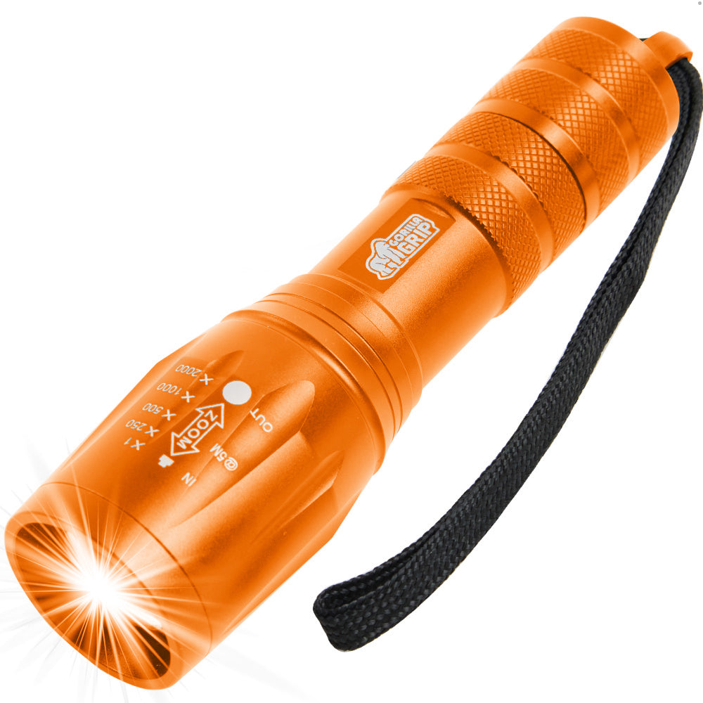Tactical Flashlight Gorilla Grip Orange 1 Pack
