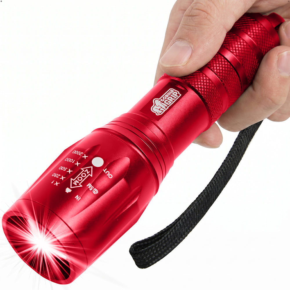 Tactical Flashlight Gorilla Grip Red 1 Pack
