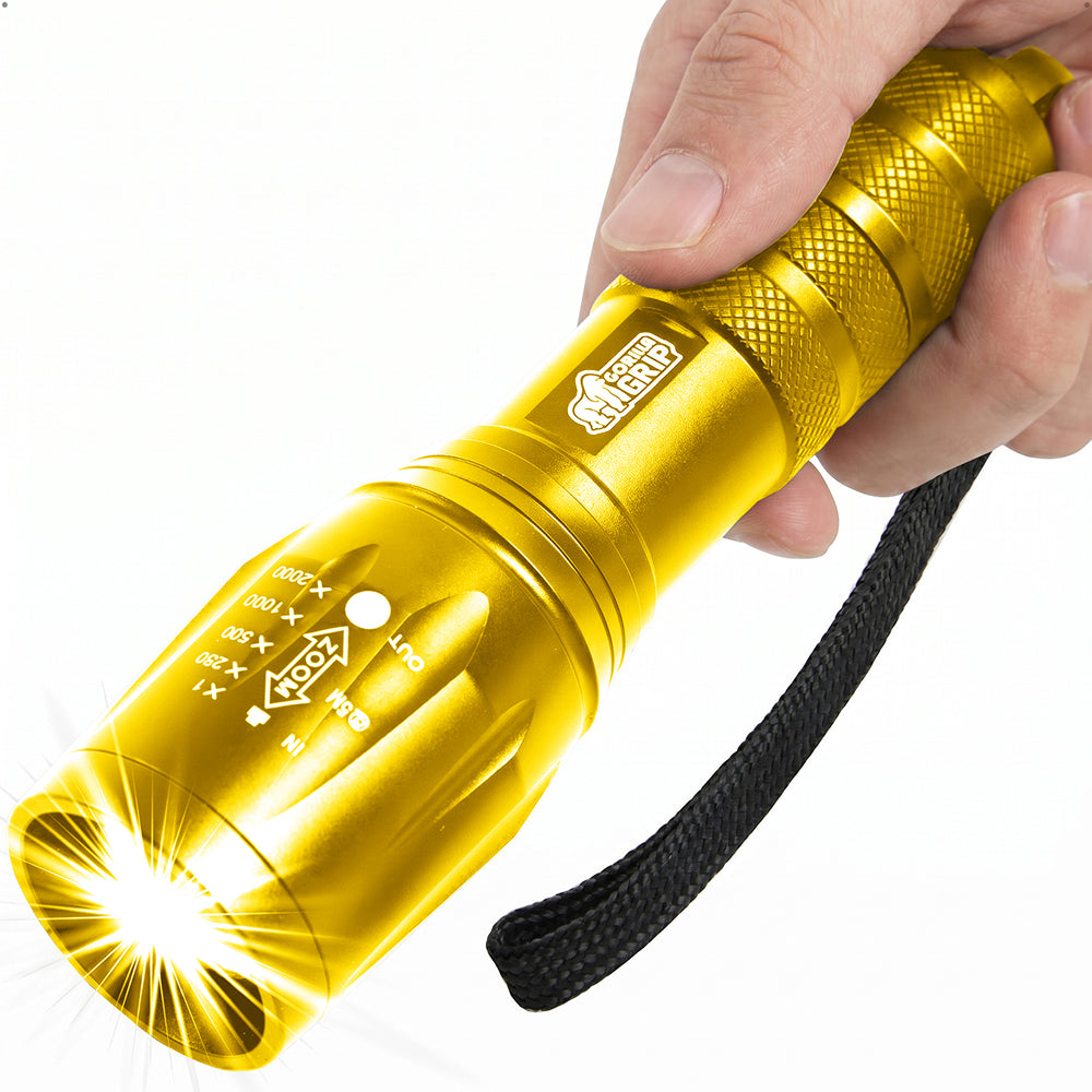 Tactical Flashlight Gorilla Grip Yellow Gold 1 Pack