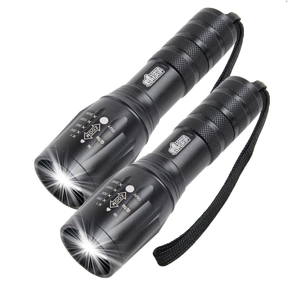Tactical Flashlight Gorilla Grip Black 2 Pack