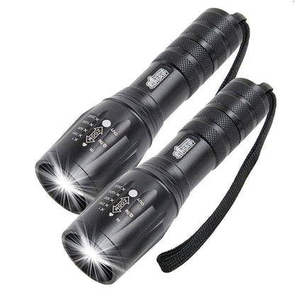 Tactical Flashlight Gorilla Grip Black 2 Pack
