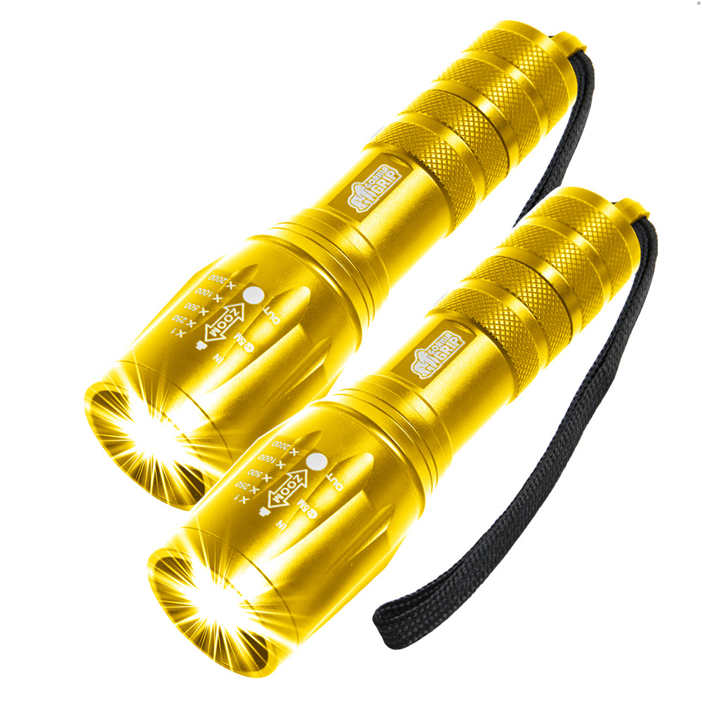 Tactical Flashlight Gorilla Grip Yellow Gold 2 Pack