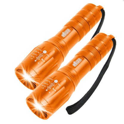 Tactical Flashlight Gorilla Grip Orange 2 Pack