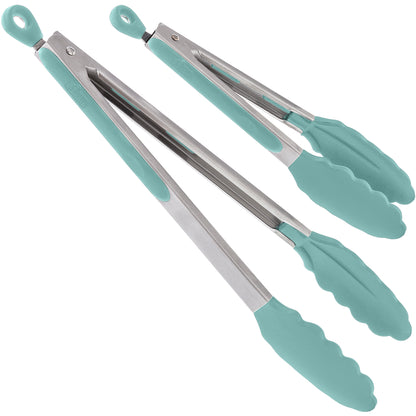 Silicone Tong Set Gorilla Grip Mint 7" and 9"
