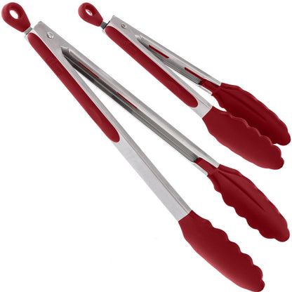 Kitchen Tongs  Gorilla Grip Red 7" and 9" 