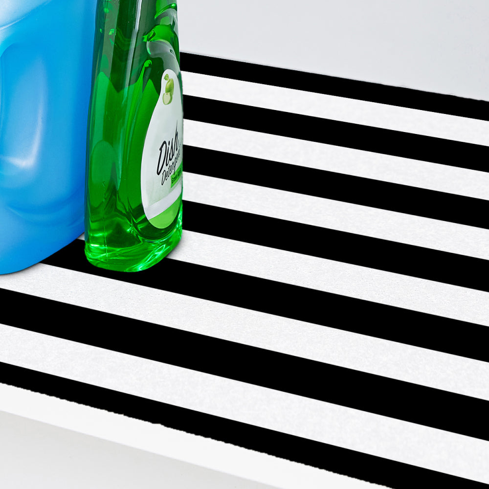 LeakGuard® Under Sink Mat Gorilla Grip Stripe: Black/White 24x24