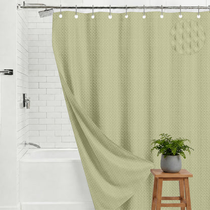 Waffle Shower Curtain Gorilla Grip Sage 72"W x 72"L