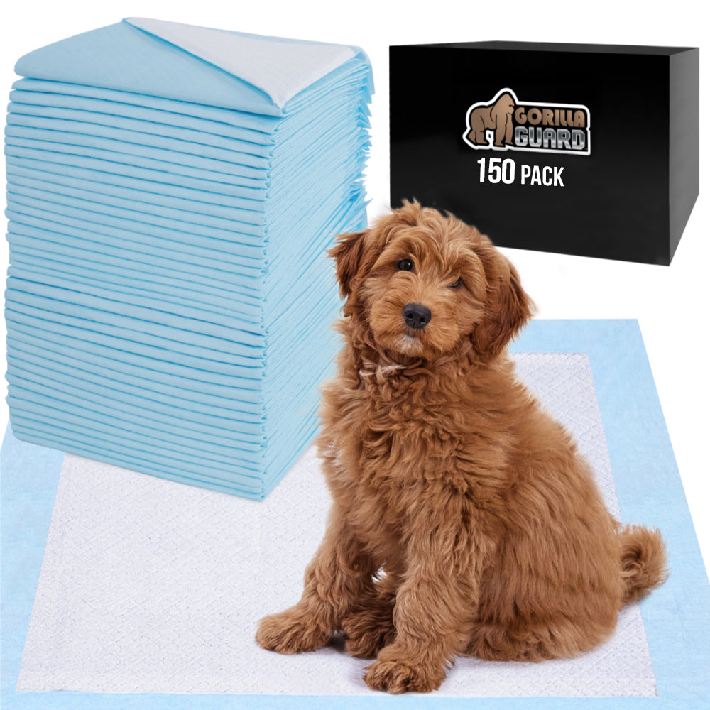 Gorilla Guard Absorbent and Leak Proof Disposable Puppy Pads Pet Accessories Gorilla Grip 22" x 22" 150 Pack