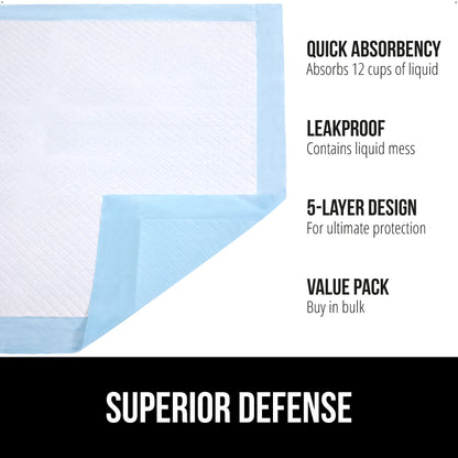 Gorilla Guard Absorbent and Leak Proof Disposable Puppy Pads Pet Accessories Gorilla Grip