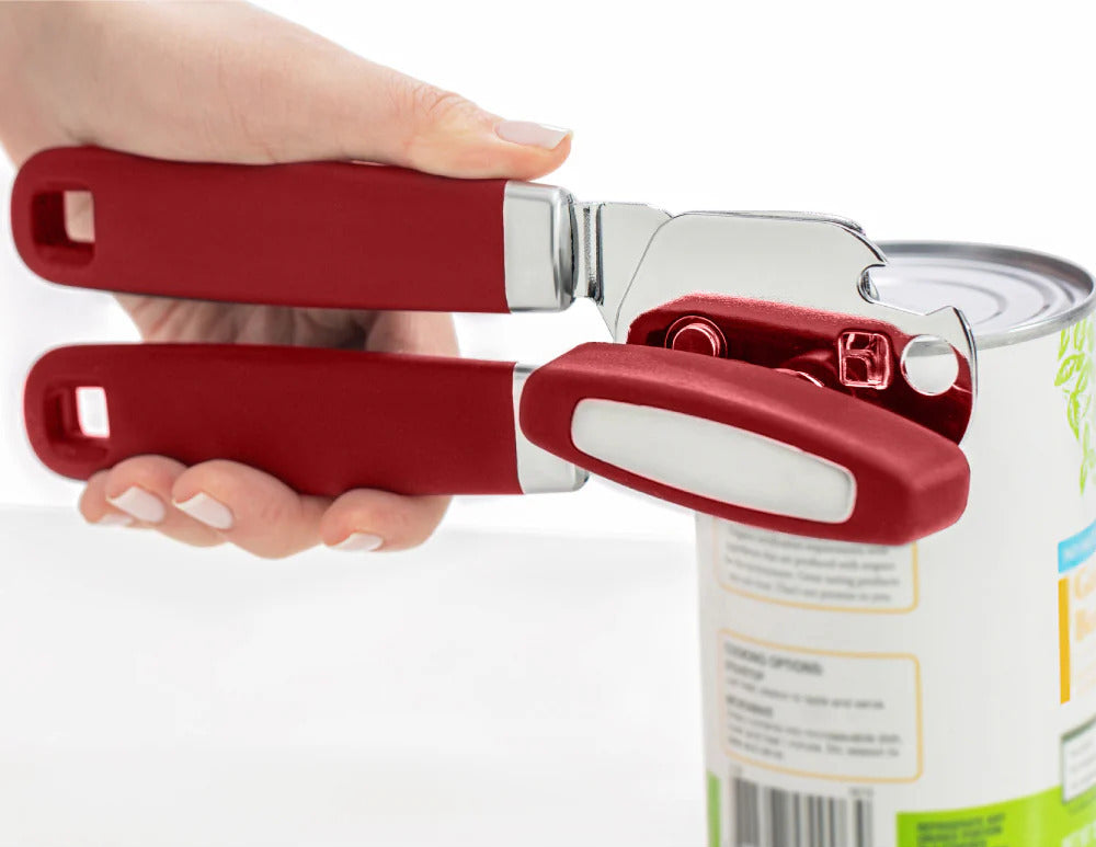 Opening a can with the Gorilla Grip can opener