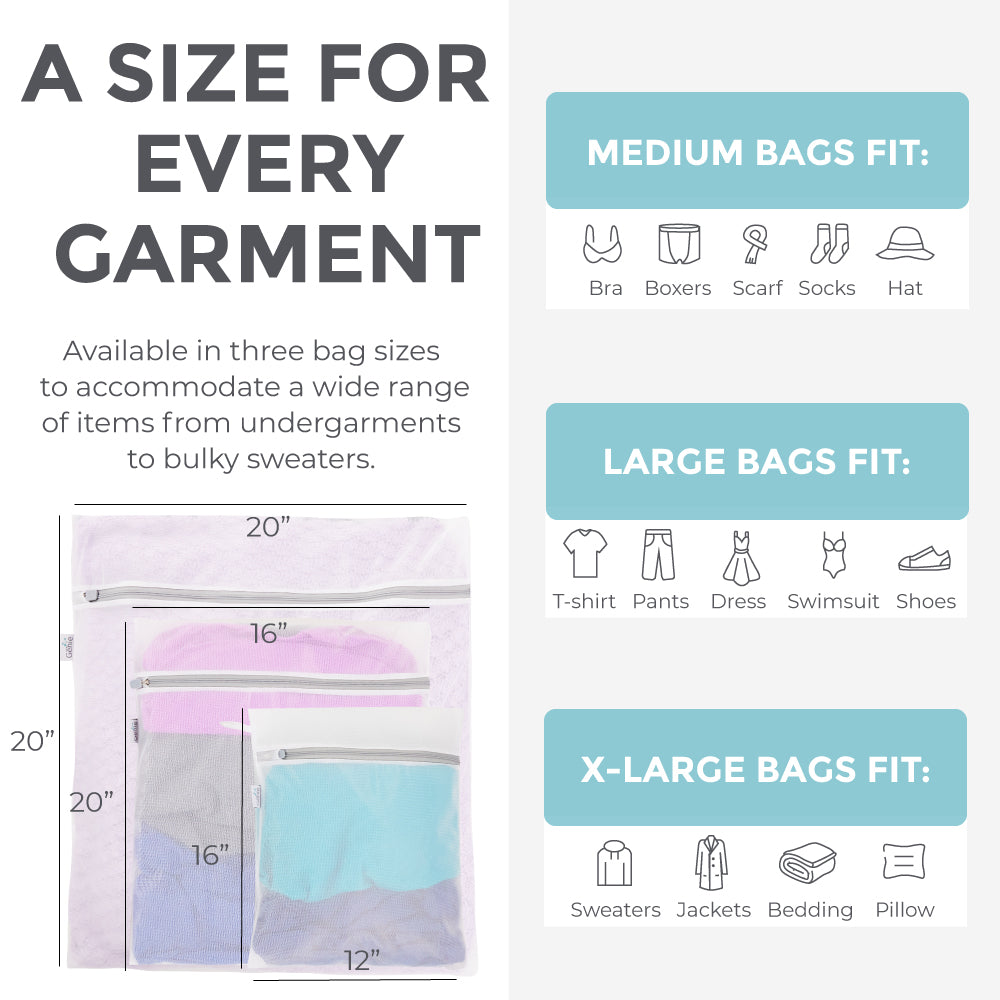 OTraki Mesh Laundry Bag For Delicates 4 Pack Garment Wash Bag 2 Pack 16 X 20 Inch