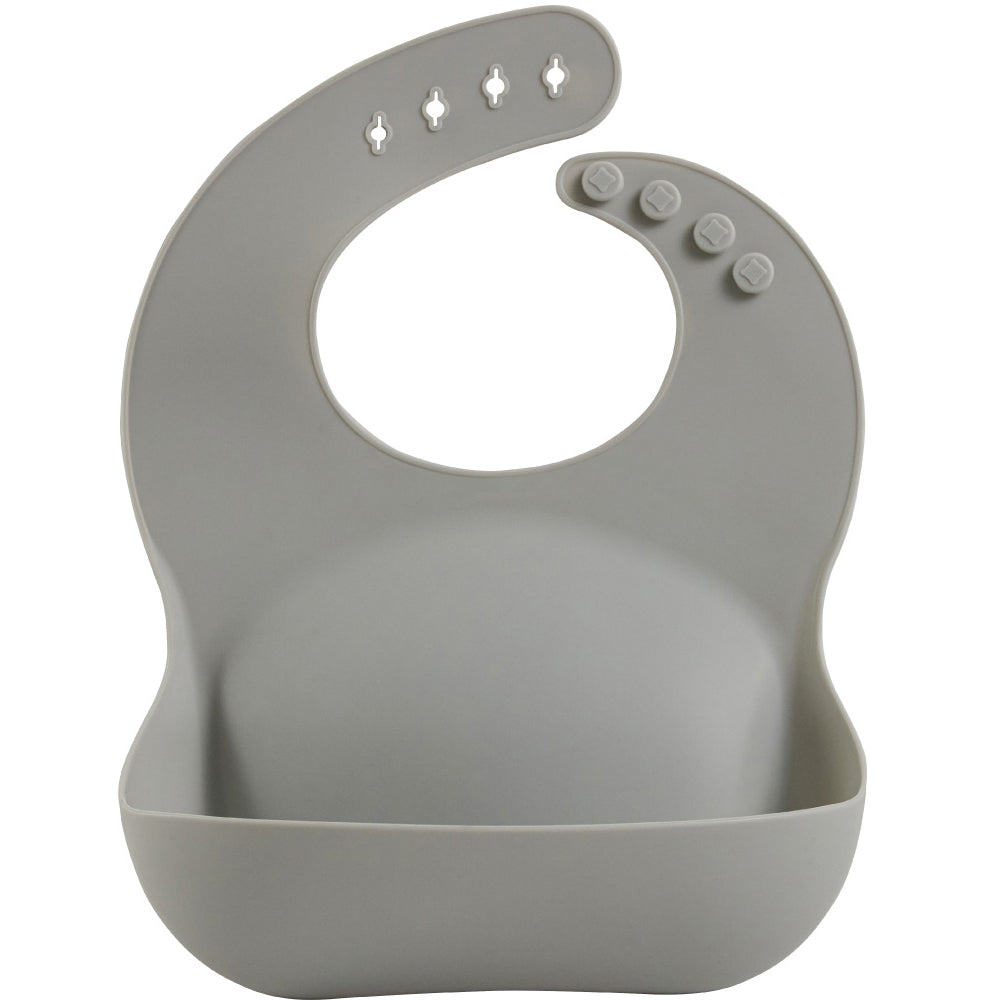 Silicone Bib  Gorilla Grip Light Gray  