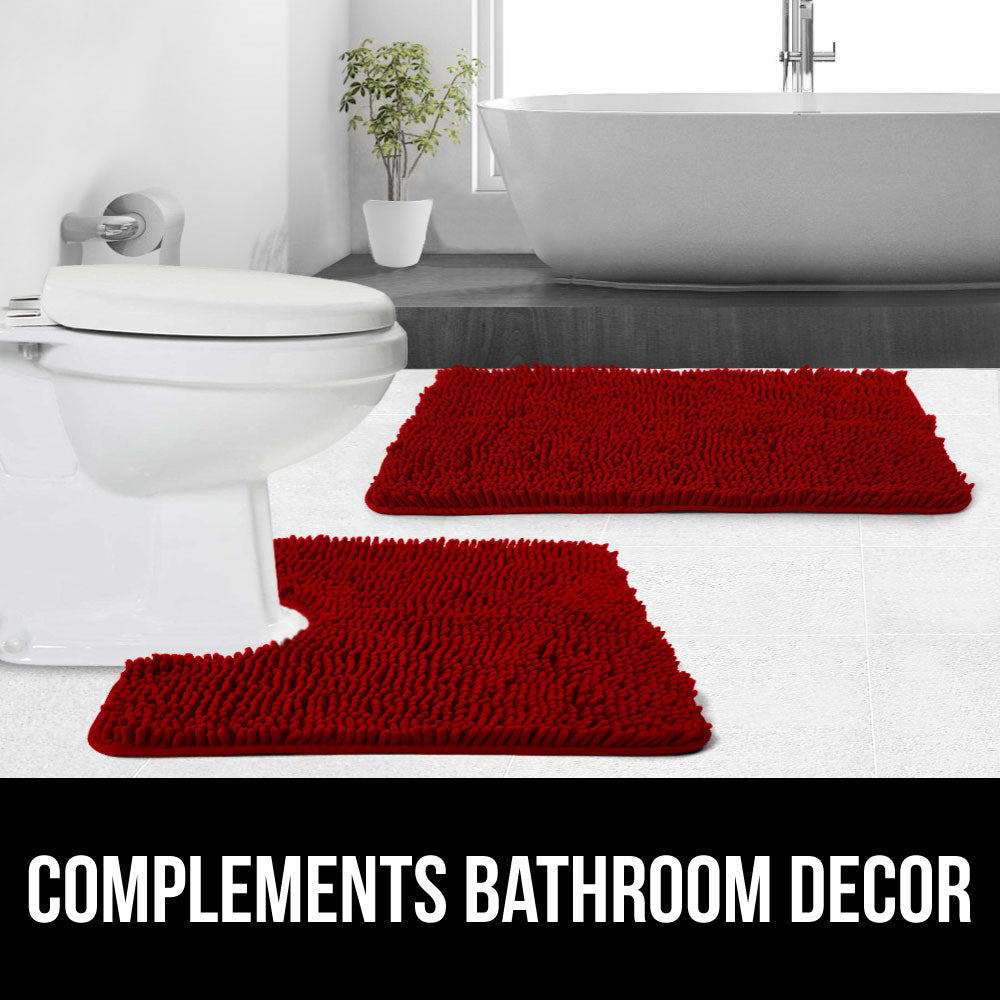 Chenille Bath Rug Contour Bath Accessories Gorilla Grip