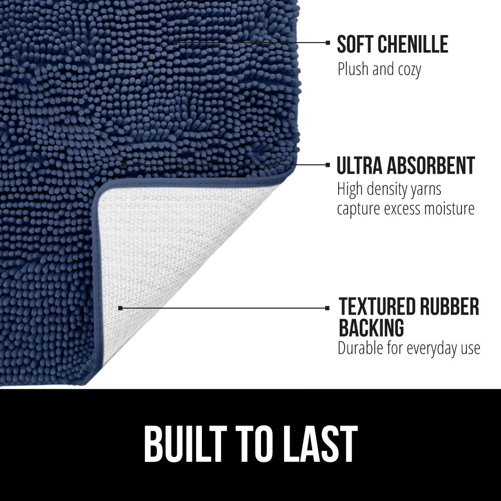 Chenille Bath Rug Contour Bath Accessories Gorilla Grip