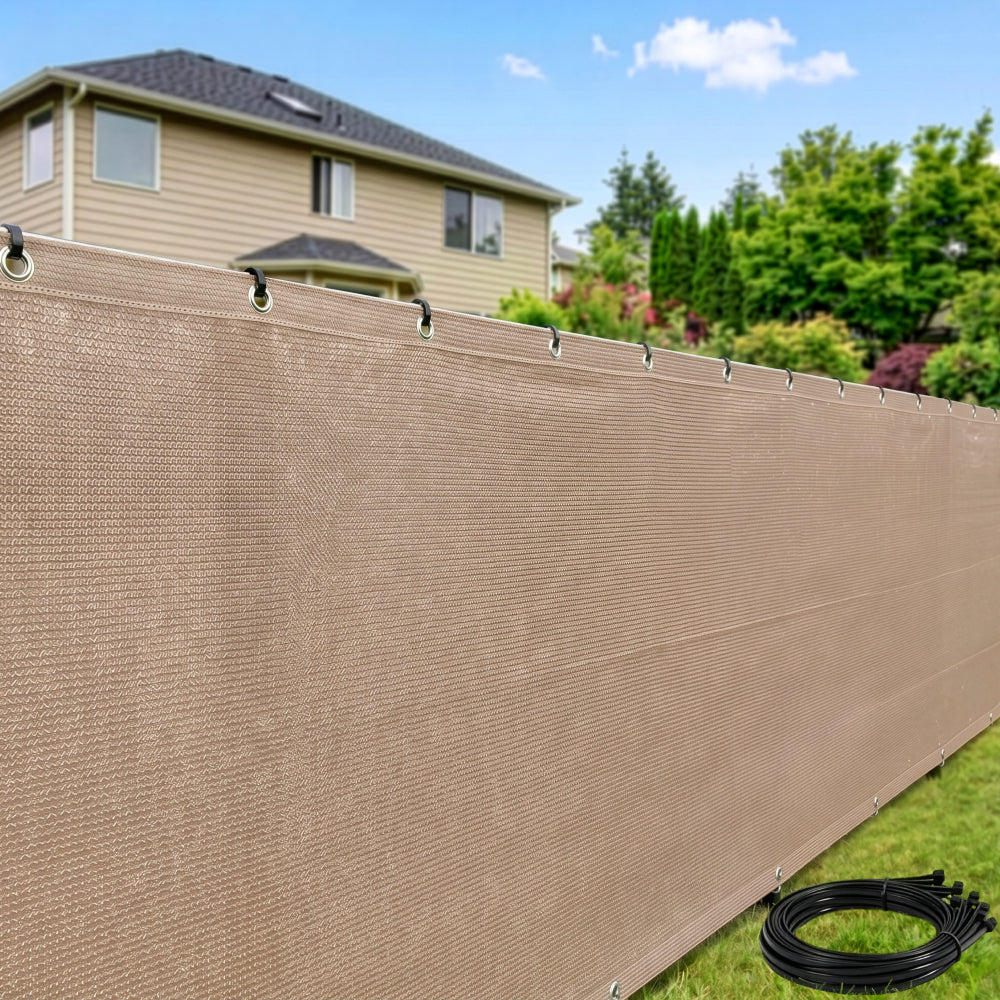 Rugged Rhino Fence Privacy Screen Rugged Rhino Beige 4 x 10 ft