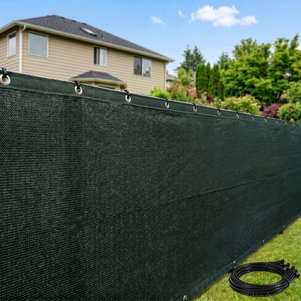 Rugged Rhino Fence Privacy Screen Rugged Rhino Hunter Green 4 x 10 ft