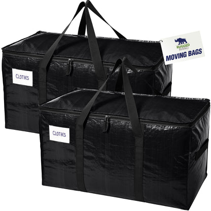 Rugged Rhino Moving Bags Gorilla Grip Black 2 Pack