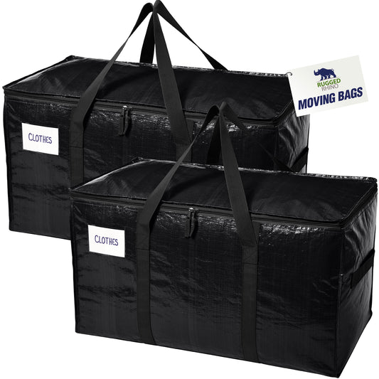 Rugged Rhino Moving Bags Gorilla Grip Black 2 Pack