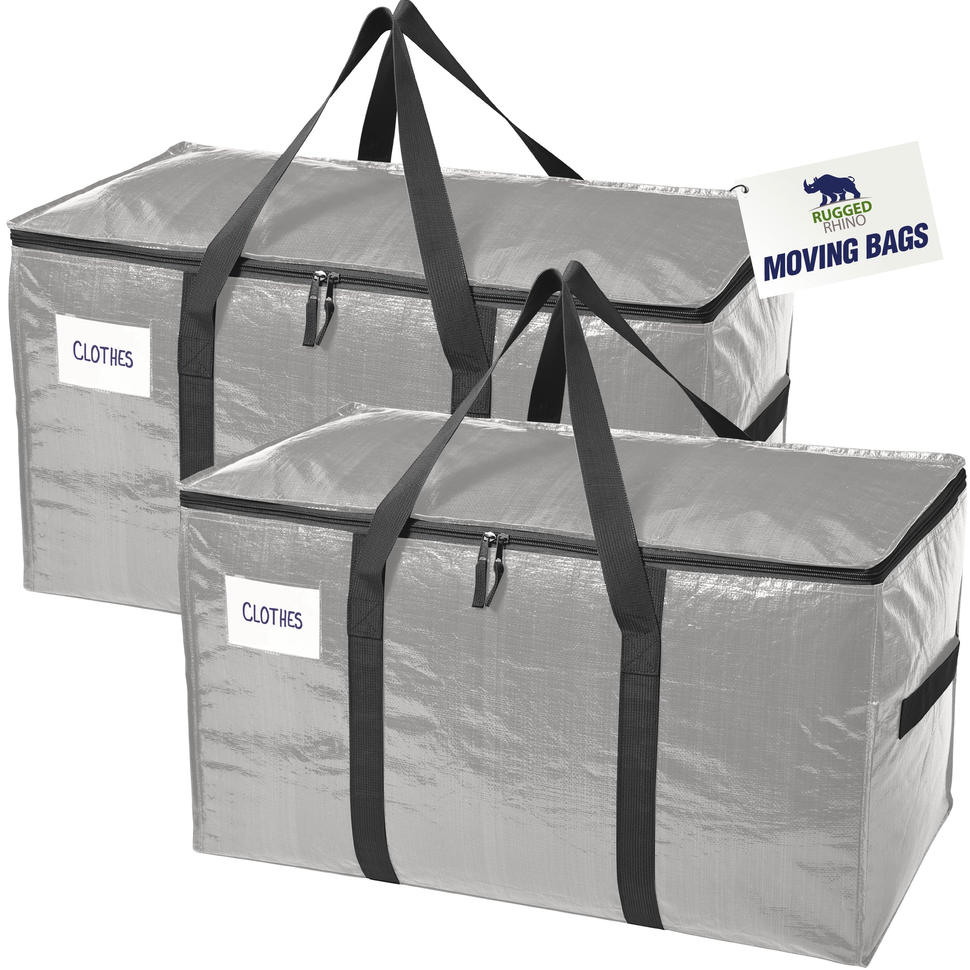 Rugged Rhino Moving Bags Gorilla Grip Silver 2 Pack