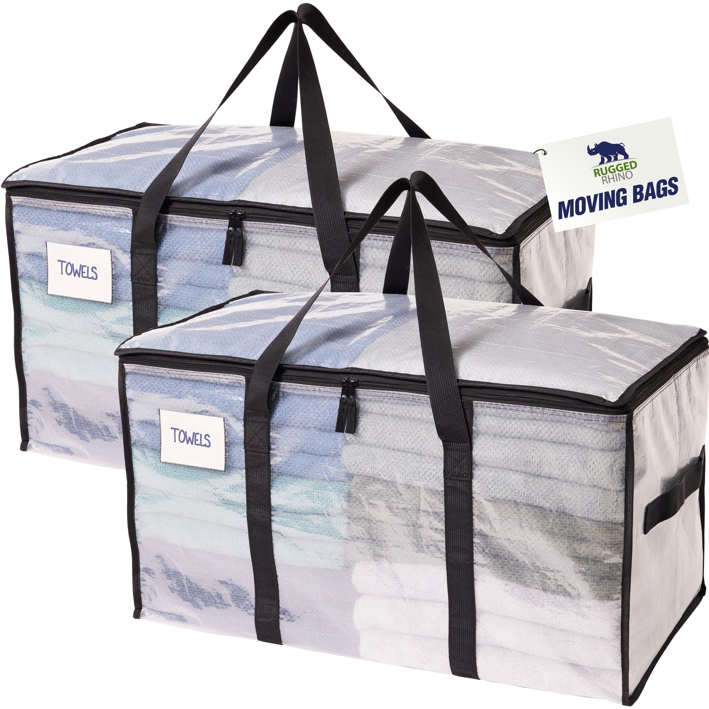 Rugged Rhino Moving Bags Gorilla Grip Translucent 2 Pack