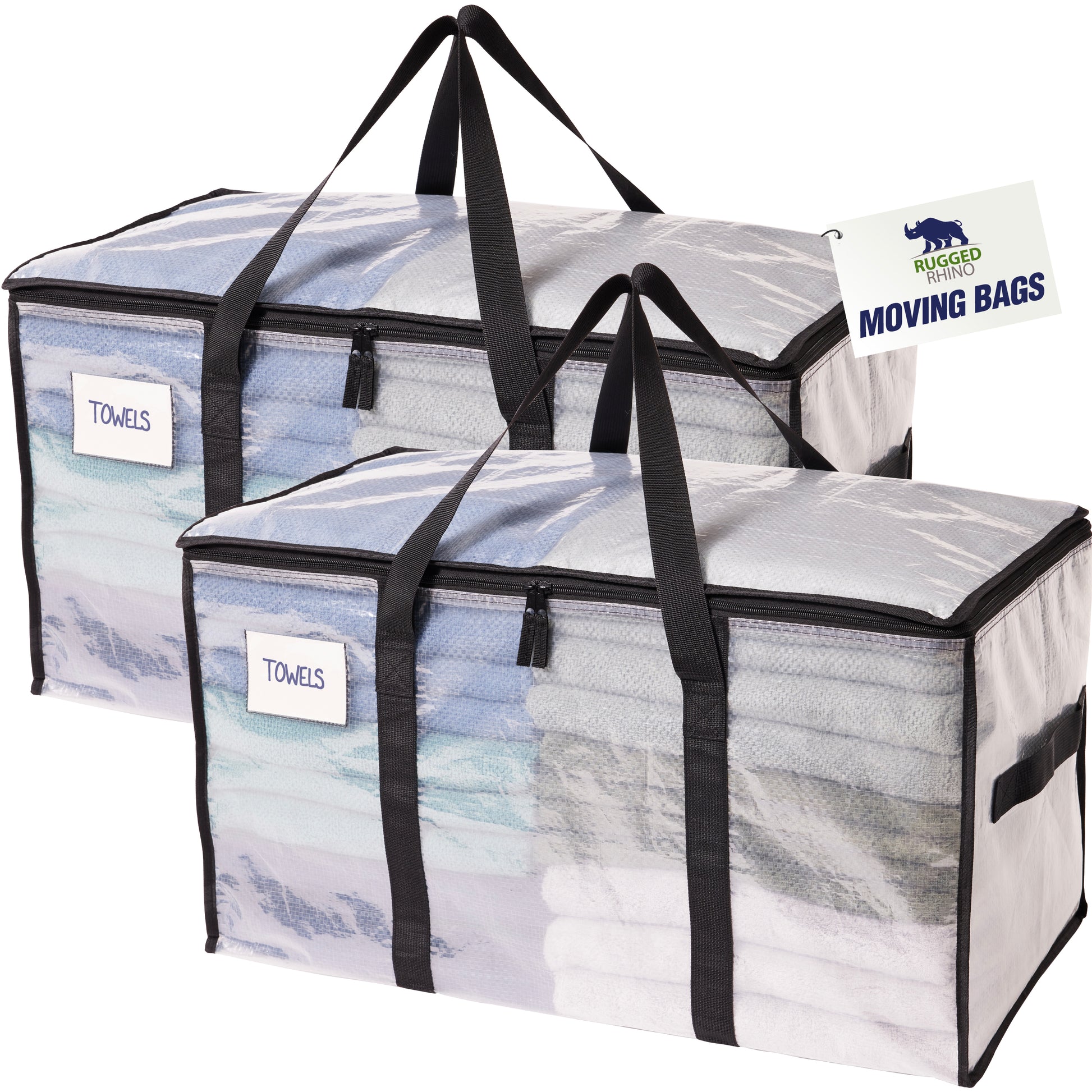 Rugged Rhino Moving Bags Gorilla Grip Translucent 2 Pack
