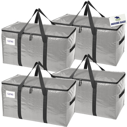 Rugged Rhino Moving Bags Gorilla Grip Silver 4 Pack